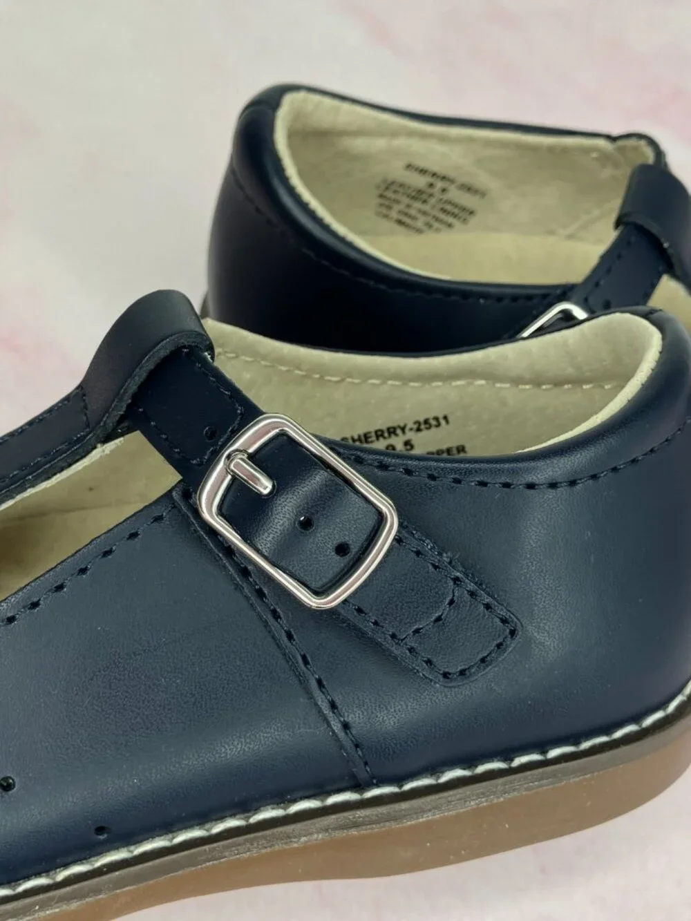 NIB Footmates Sherry T-strap Mary Jane navy leather size 9.5 little kid